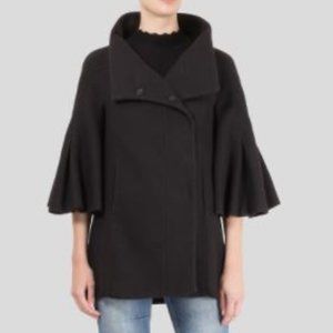 Vanessa Bruno Cape Style Wool Jacket Black Size 38